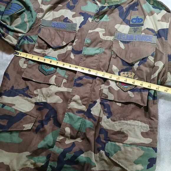 Vtg USAF Woodland Camo Cold Weather BDU Jacket Air Mobility 315th Wing Medium - Picture 7 of 13